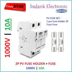 10A - PV DC Fuse Holder 2P with Fuse 10 A 1000V Solar Cell Panel Surya